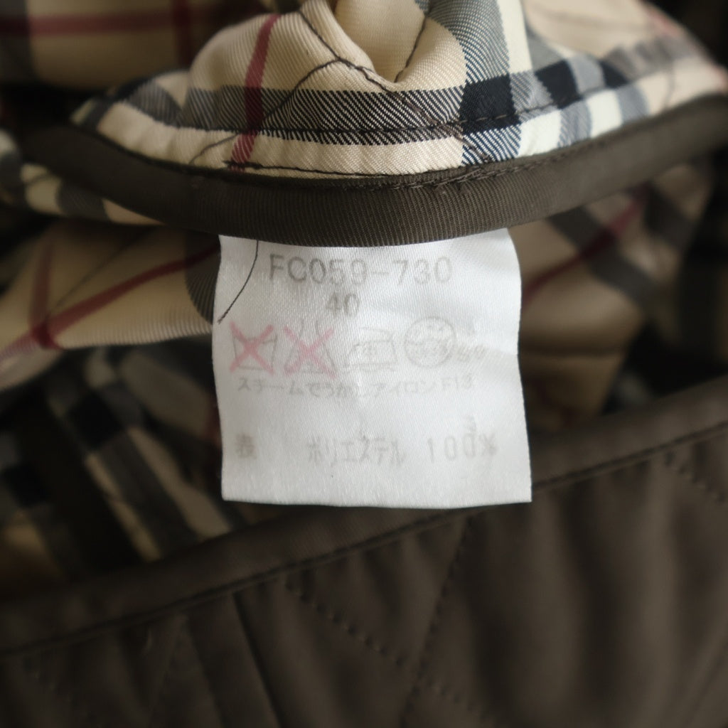 BURBERRY LONDON(バーバリーロンドン) 裏地ノバチェック柄 キルティング スナップボタン ジャケット ブラウン FC059-730 レディース