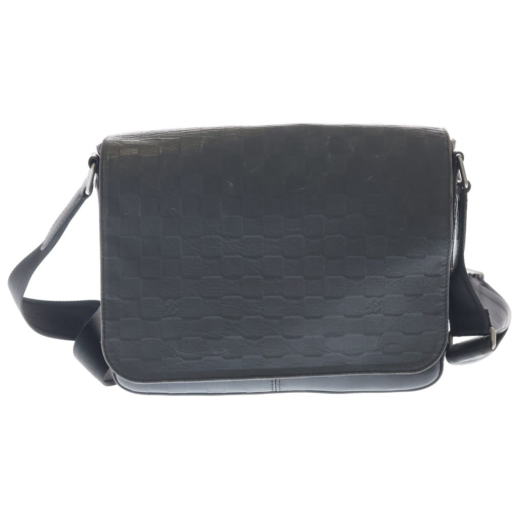 LOUIS VUITTON(ルイヴィトン) ダミエ アンフィニPM ショルダーバッグ ブラック レザー N41286 シルバー金具 レディース