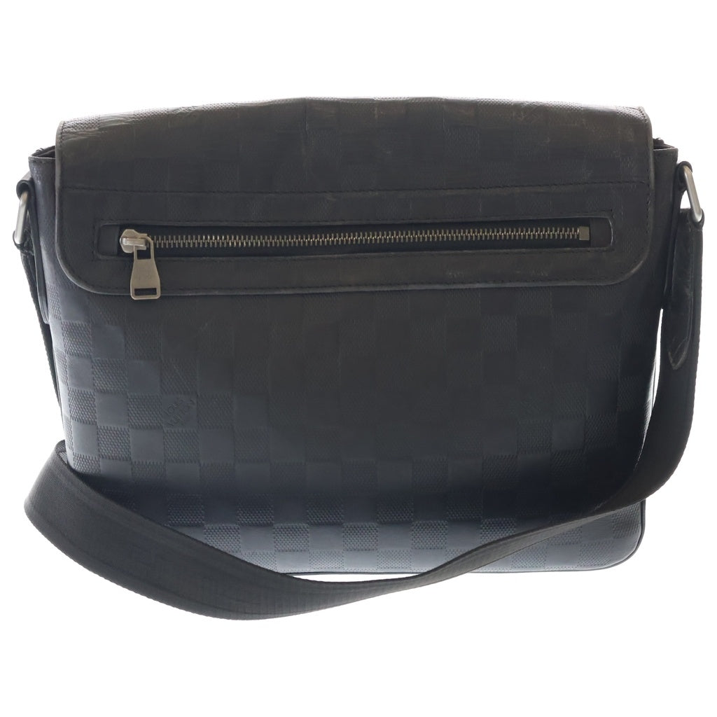 LOUIS VUITTON(ルイヴィトン) ダミエ アンフィニPM ショルダーバッグ ブラック レザー N41286 シルバー金具 レディース