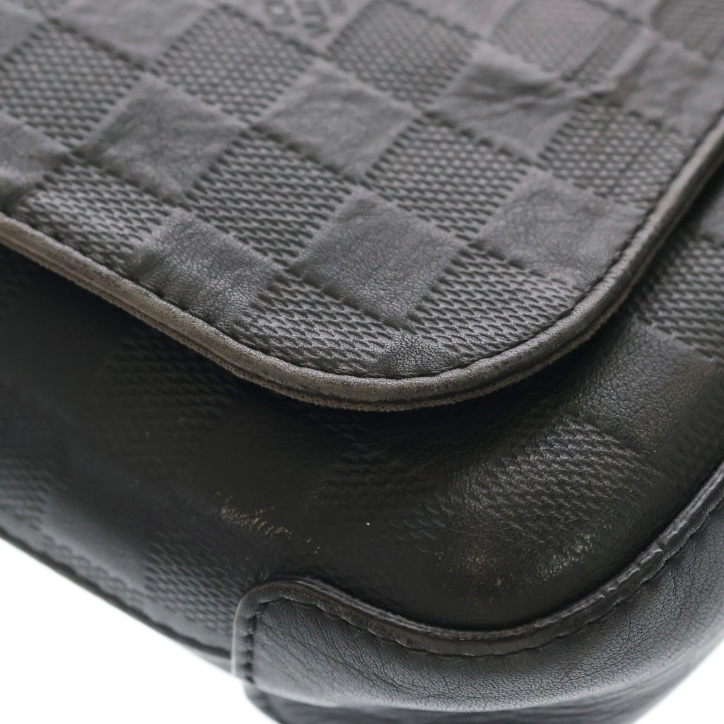 LOUIS VUITTON(ルイヴィトン) ダミエ アンフィニPM ショルダーバッグ ブラック レザー N41286 シルバー金具 レディース