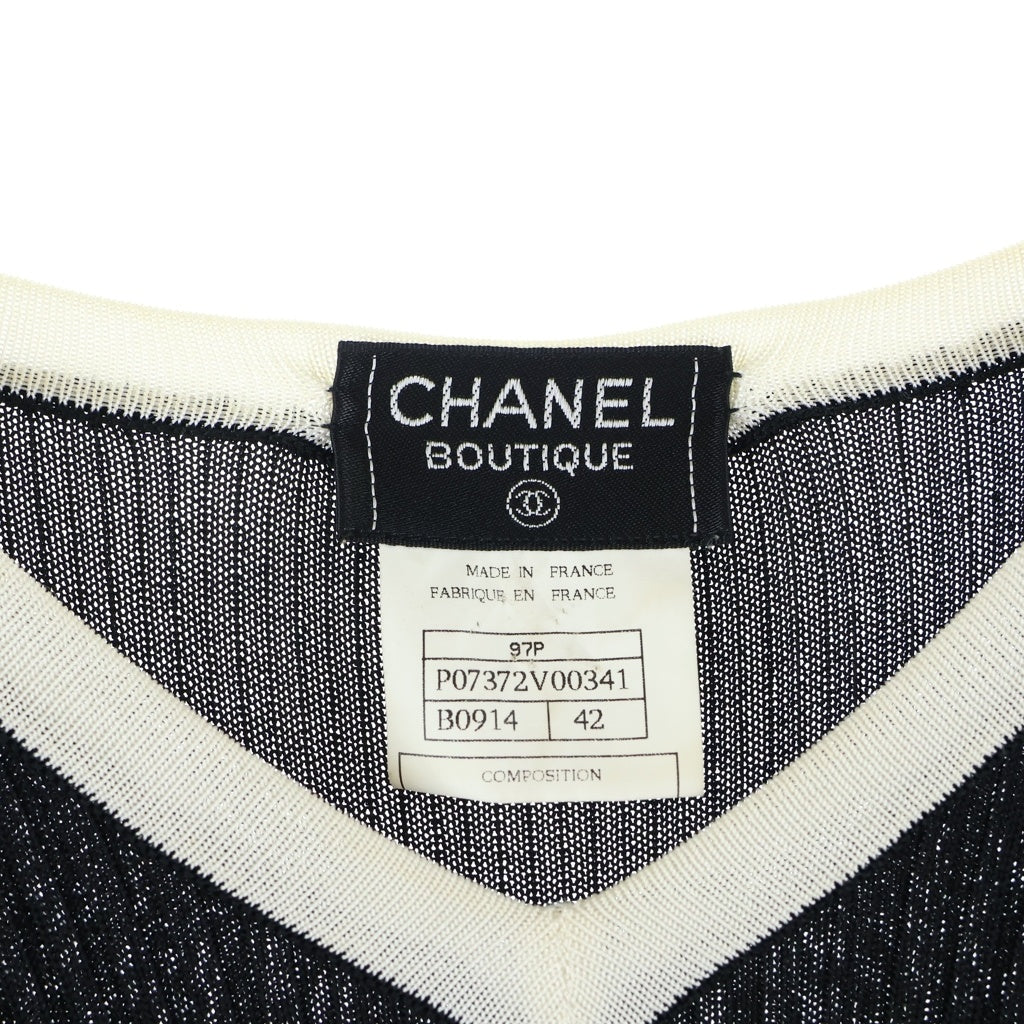 CHANEL(シャネル) 裾フリル 半袖ワンピース ブラック #42 P07372V00341 レディース