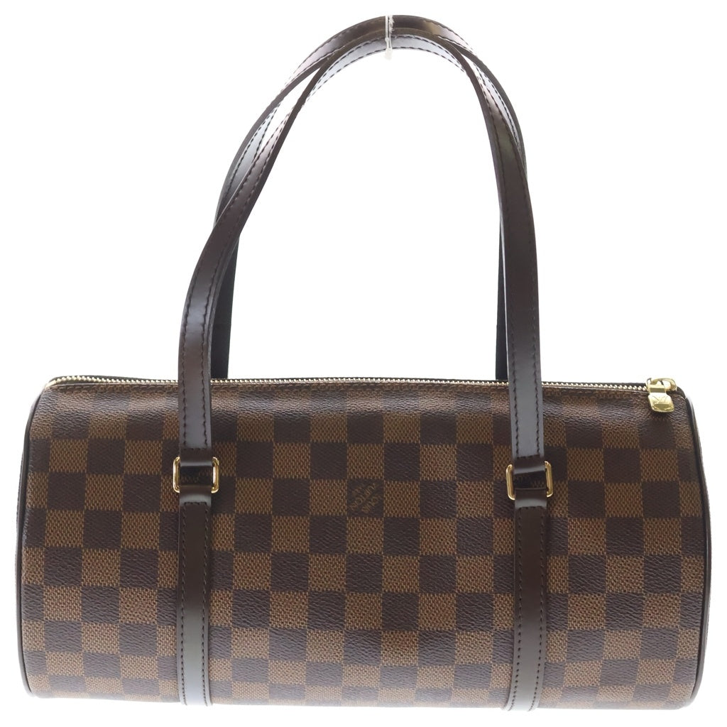 LOUIS VUITTON(ルイヴィトン) ダミエ パピヨン30 ハンドバッグ ボストンバッグ ブラウン レザー×PVC 子持ち N51303 ゴールド金具 レディース