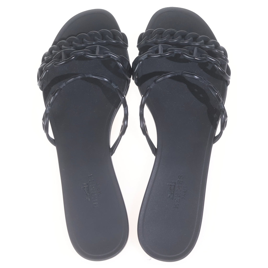 HERMES(エルメス) シェーヌダンクル ラバーサンダル ブラック #36 レディース
