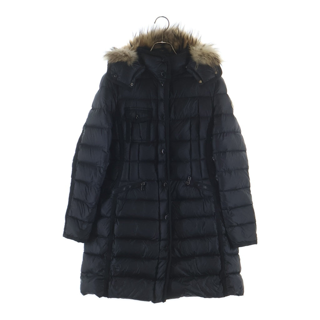 MONCLER(モンクレール) エルミファー フーデッド ジップアップ ダウン ロング ジャケット コート ブラック #2 B20934990015 レディース