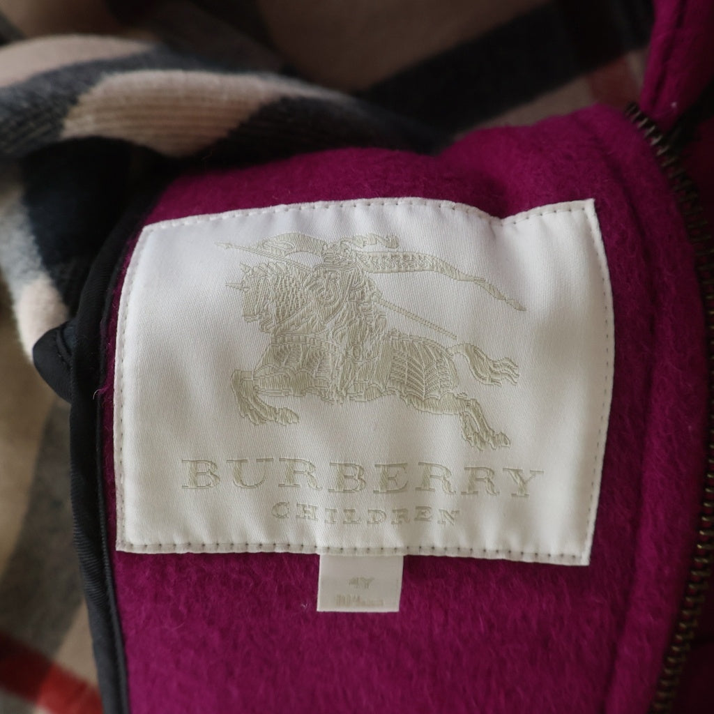 BURBERRY(バーバリー) ウールダッフルコート パープル 4Yキッズ 3770286