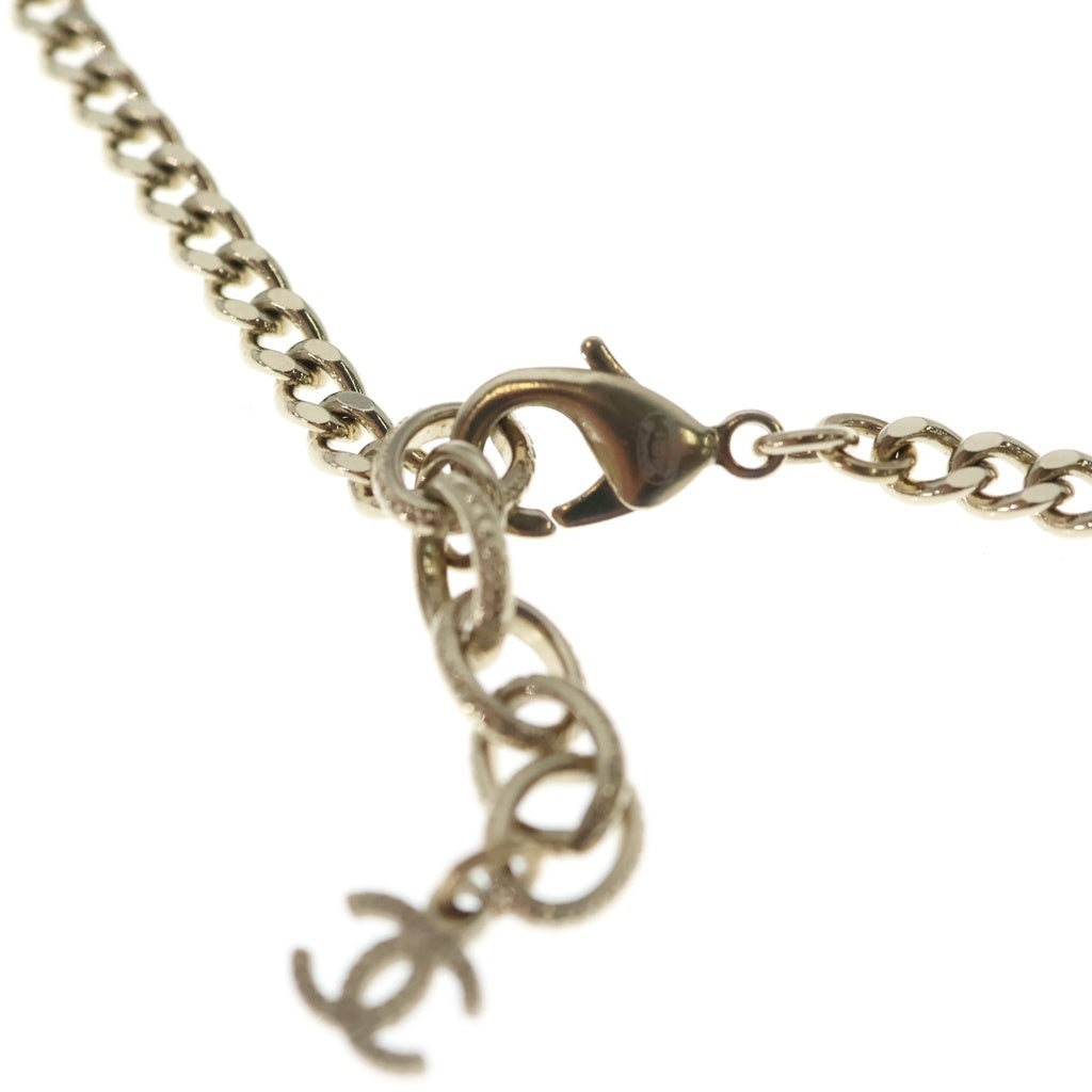 CHANEL(シャネル) A22S ココマーク ラインストーン フェイクパール ロングチェーン ネックレス ゴールド レディース