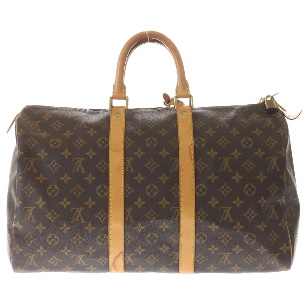 LOUIS VUITTON(ルイヴィトン) モノグラム キーポル45 ボストンバッグ ハンドバッグ トラベルバッグ ブラウン レザー×PVC M41418 ゴールド金具