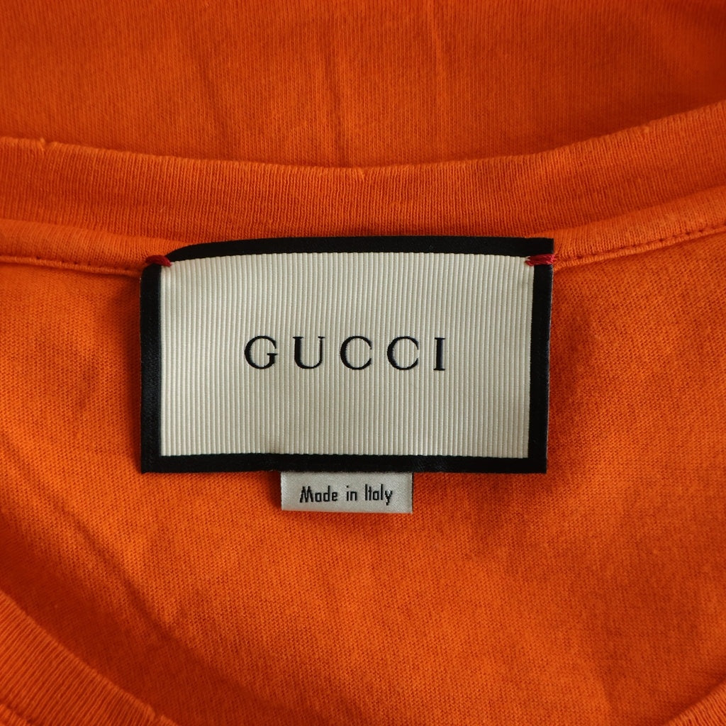 GUCCI(グッチ) グリッターロゴ 半袖Tシャツ オレンジ XS 493117 X3183 レディース