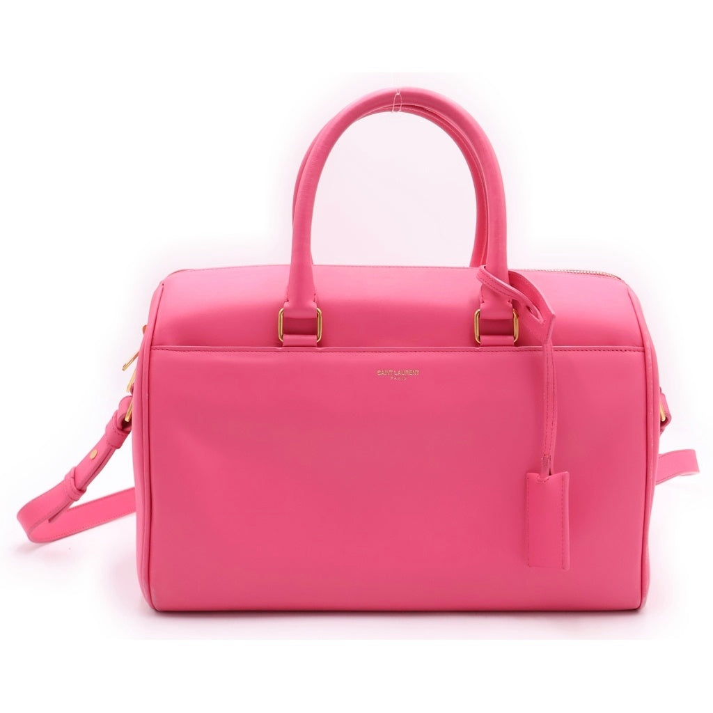 SAINT LAURENT PARIS(サンローランパリ) ダッフル 2WAYボストンバッグ ハンドバッグ ショルダーバッグ ピンク レザー 322049 ゴールド金具 レディース