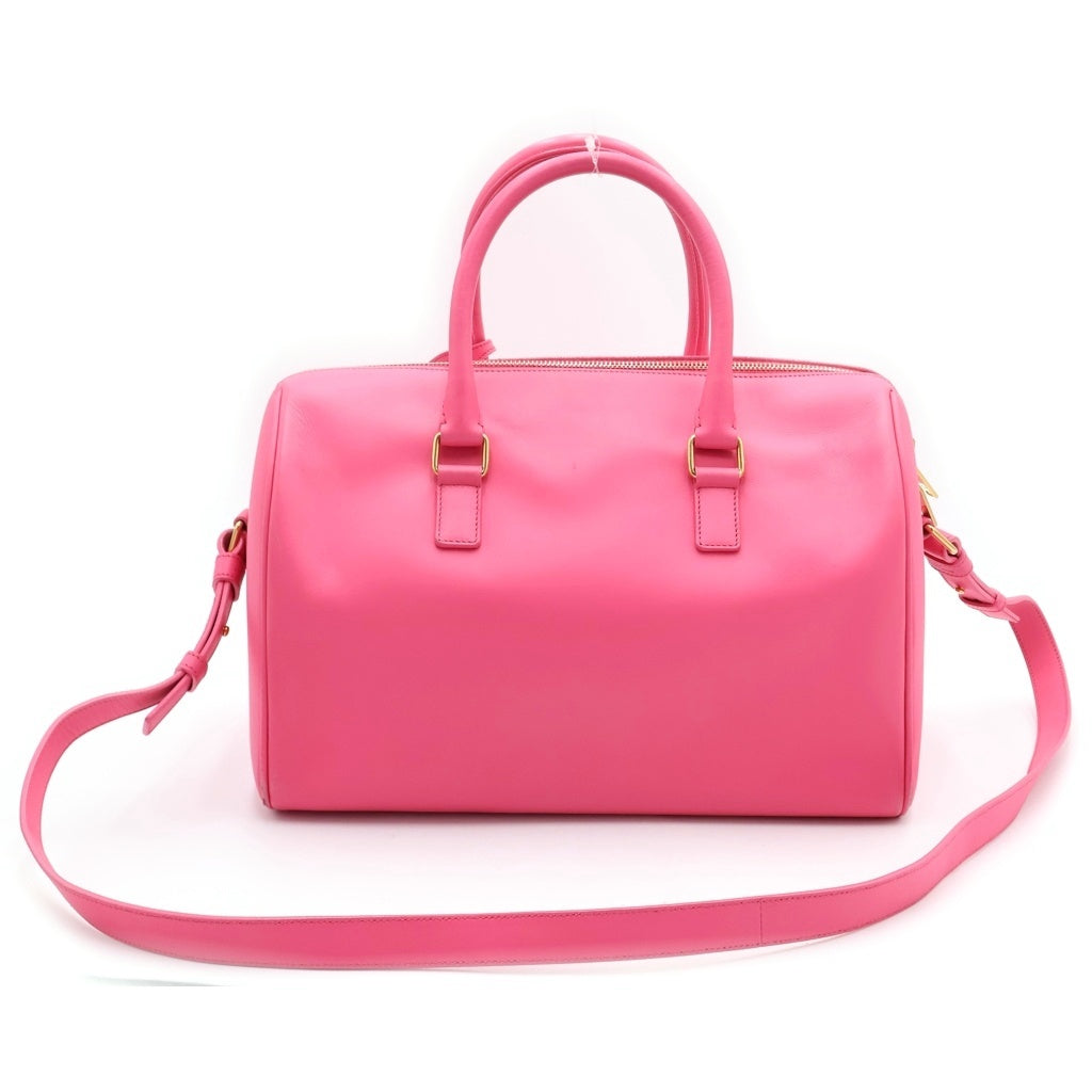 SAINT LAURENT PARIS(サンローランパリ) ダッフル 2WAYボストンバッグ ハンドバッグ ショルダーバッグ ピンク レザー 322049 ゴールド金具 レディース