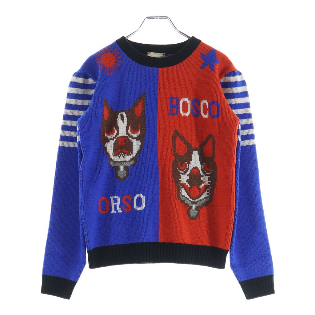 GUCCI(グッチ) ニットスウェット オレンジ×ブルー 12 519015 X1636 レディース