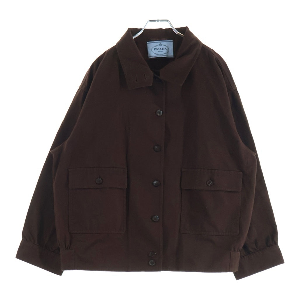 PRADA(プラダ) オールドギャバジンコットン シャツジャケット ブラウン 36 P8011 レディース
