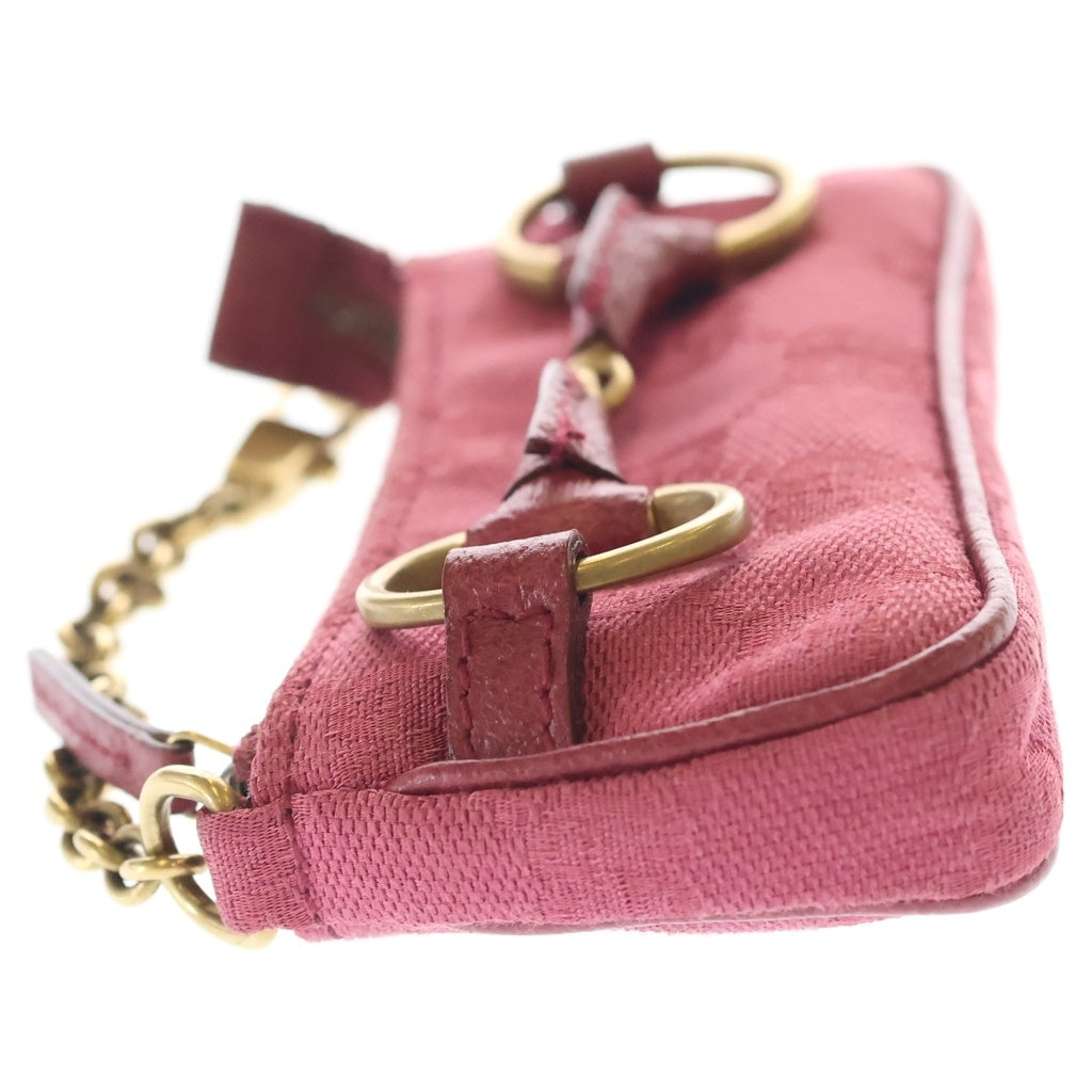 GUCCI(グッチ) ホースビット ミニポーチ コインケース バッグチャーム ピンク キャンバス 121337 レディース