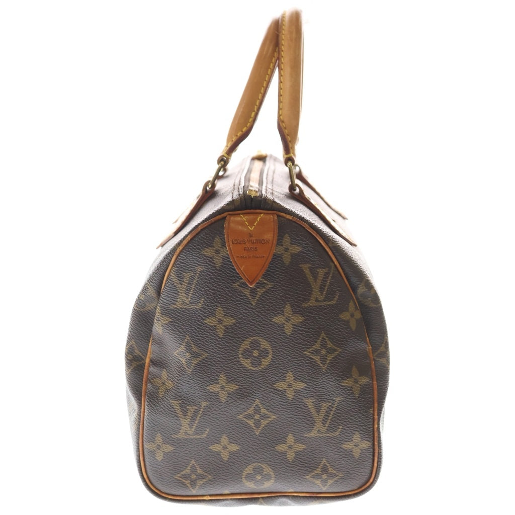 LOUIS VUITTON(ルイヴィトン) モノグラム スピーディ25 ハンドバッグ ボストンバッグ ブラウン レザー×PVC M41528 ゴールド金具 レディース