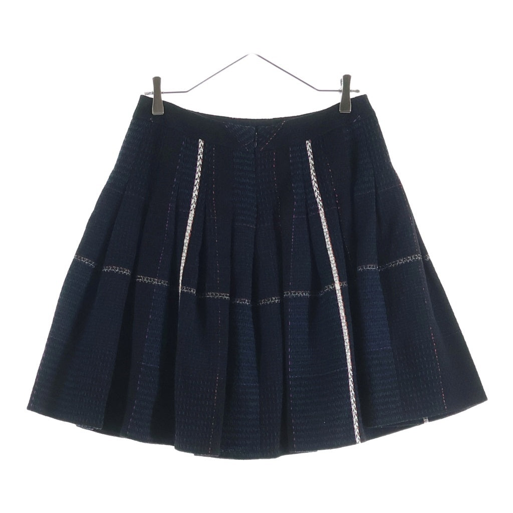 CHANEL(シャネル) ツイード プリーツスカート ブラック×ネイビー 07C 40 P29984V16362 レディース