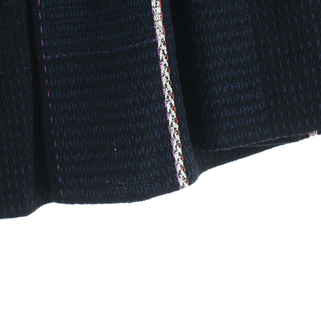 CHANEL(シャネル) ツイード プリーツスカート ブラック×ネイビー 07C 40 P29984V16362 レディース