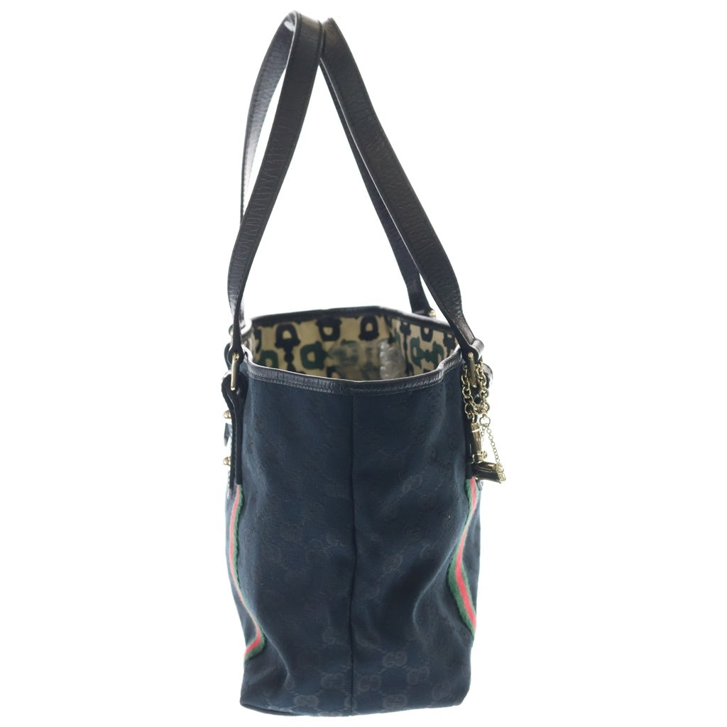 GUCCI(グッチ) GGキャンバス シェリーライン キャンバス/レザー トートバッグ 137396 ブラック レディース