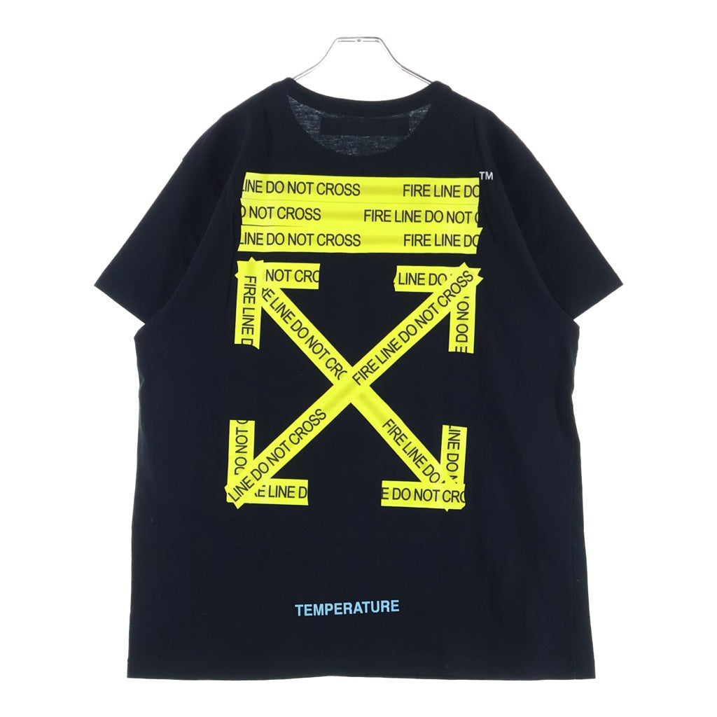 OFF-WHITE(オフホワイト) 18SS ファイヤーテープ Tシャツ ブラック #S OMAA002S18185006