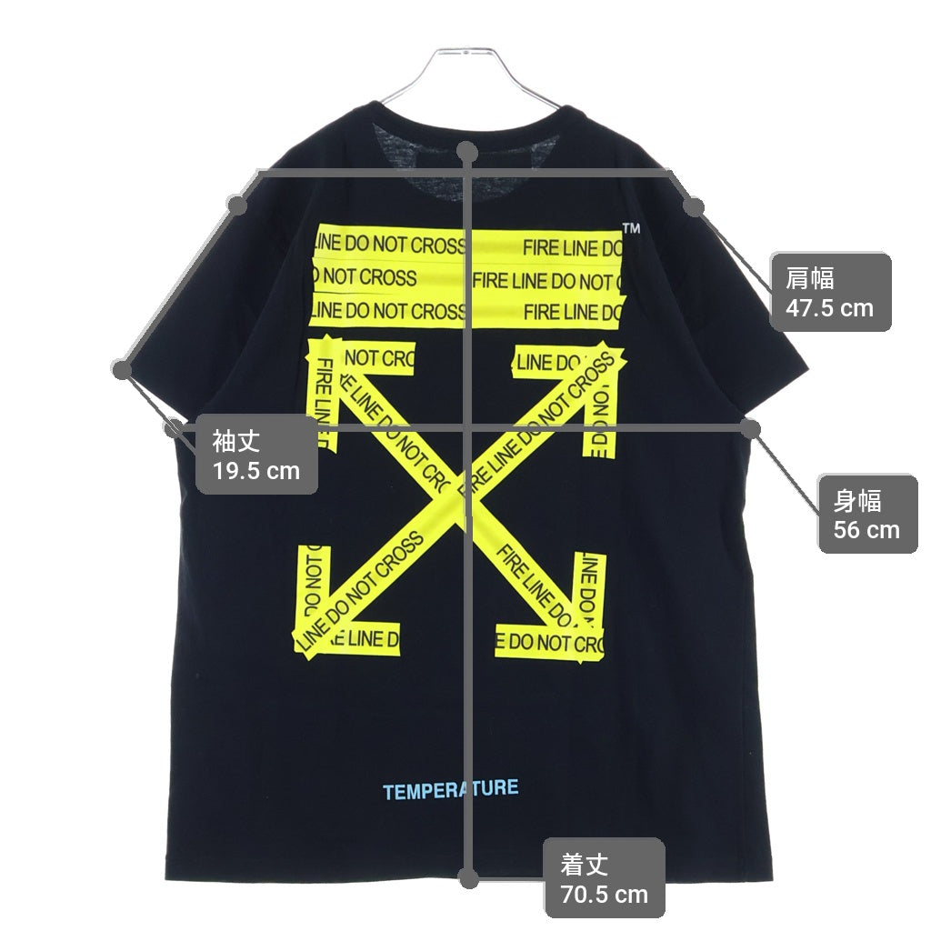 OFF-WHITE(オフホワイト) 18SS ファイヤーテープ Tシャツ ブラック #S OMAA002S18185006