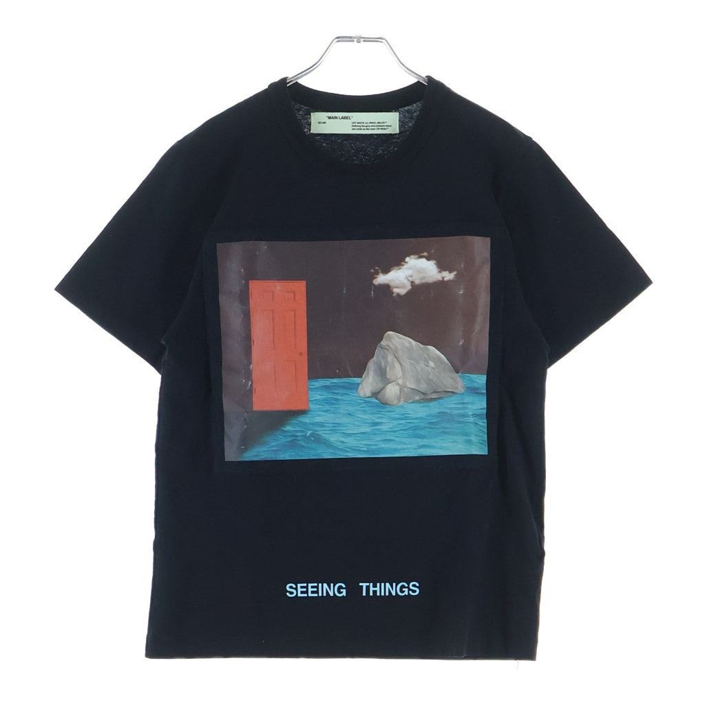 OFF-WHITE(オフホワイト) グラフィックプリント 半袖Tシャツ カットソー ブラック OMAA014F7185006
