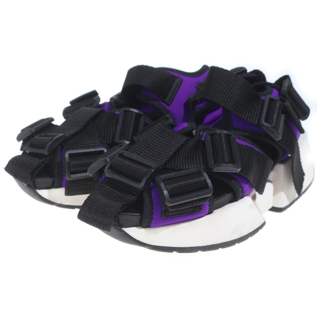 MM6 Maison Margiela(エムエムシックスメゾンマルジェラ) クロスストラップ プラットフォームサンダル シューズ パープル/ブラック レディース