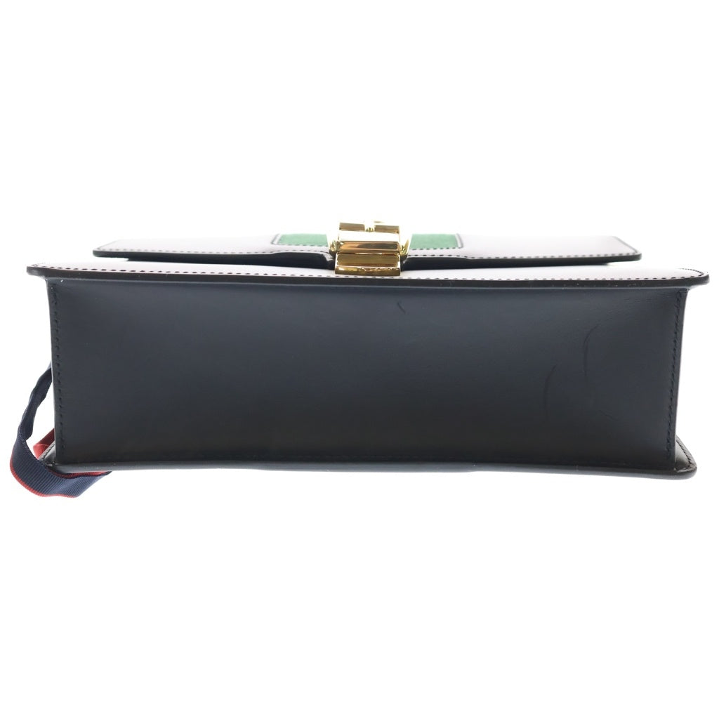 GUCCI(グッチ) シルヴィ ショルダーバッグ ブラック レザー 421882 ゴールド金具 レディース