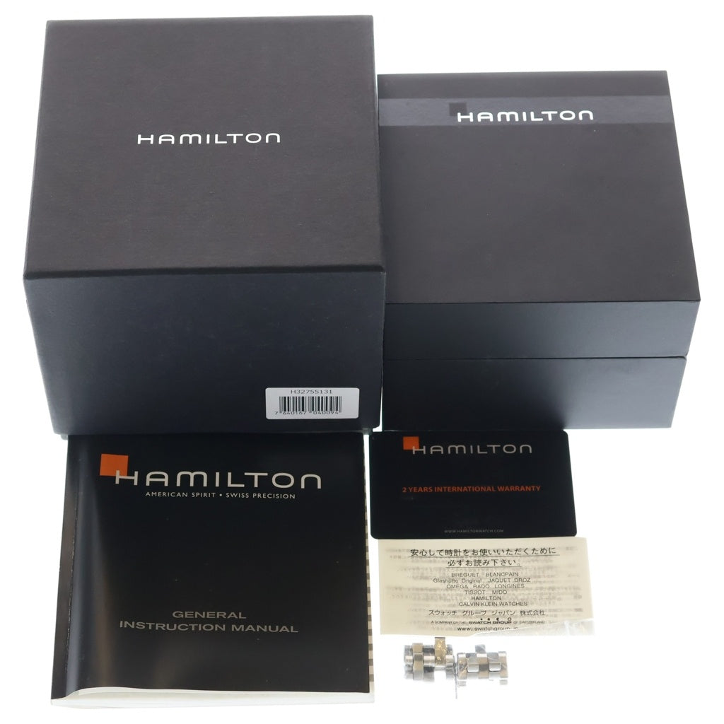 HAMILTON(ハミルトン) ジャズマスター ビューマチック 黒文字盤 SS/AT ステンレス オートマ 自動巻き オープン 腕時計 H327550 メンズ