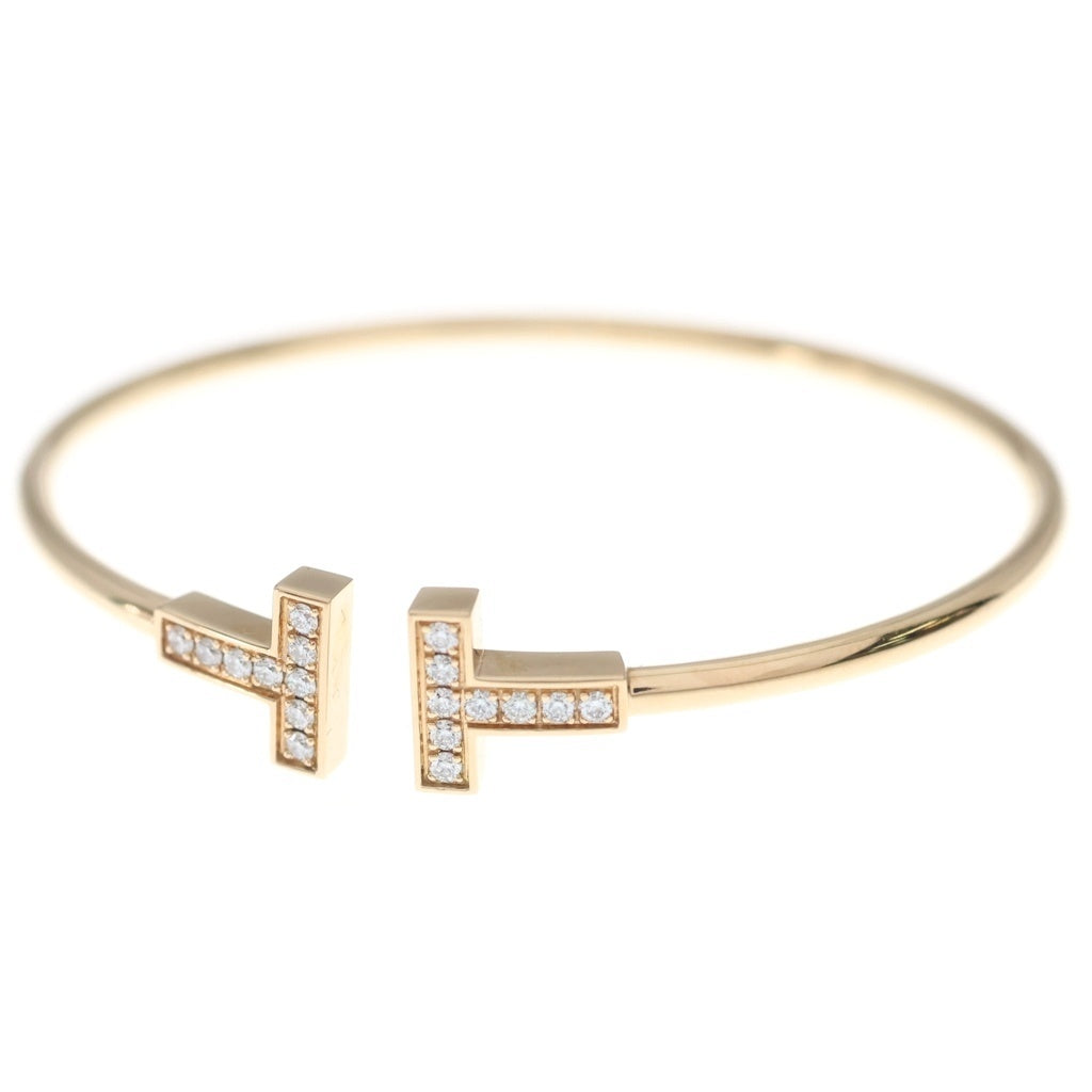 TIFFANY & Co.(ティファニー) Tワイヤー ダイヤ バングル ブレスレット ピンクゴールド K18PG レディース