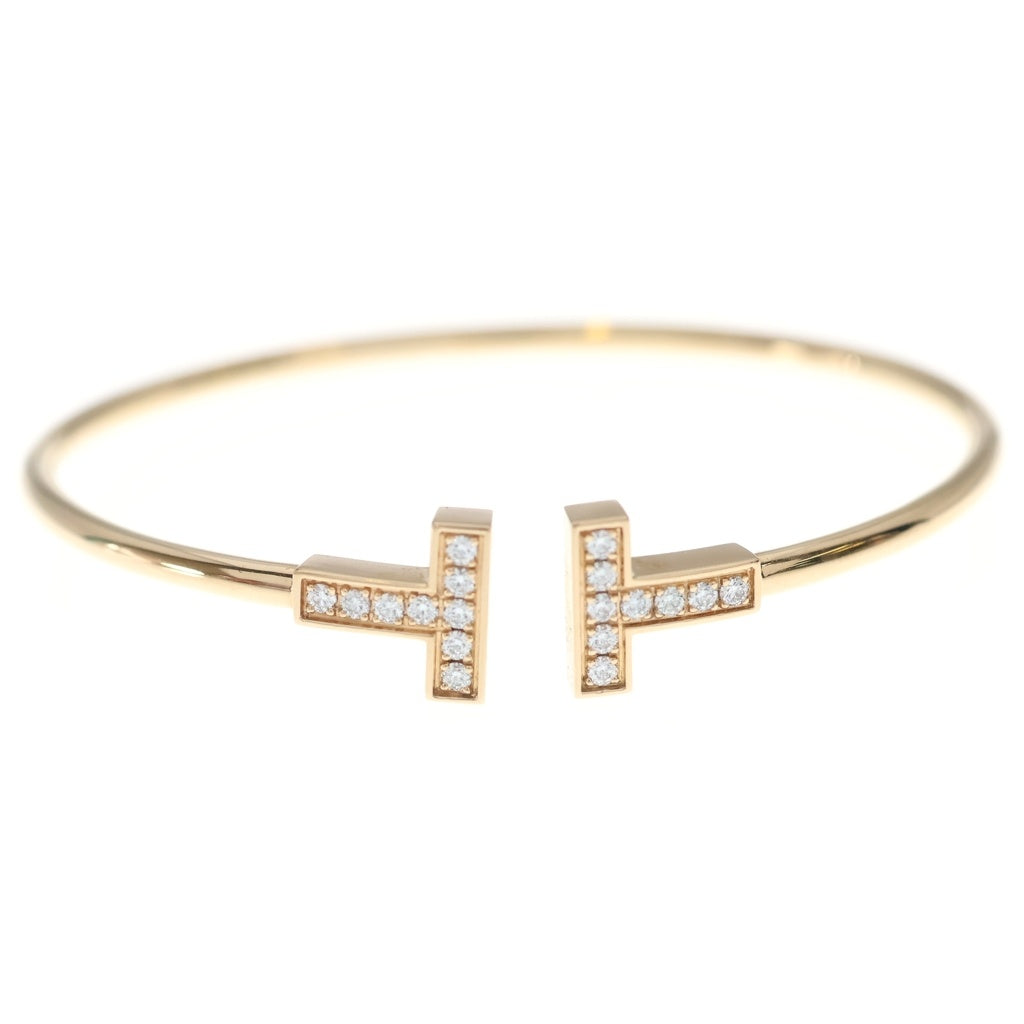TIFFANY & Co.(ティファニー) Tワイヤー ダイヤ バングル ブレスレット ピンクゴールド K18PG レディース