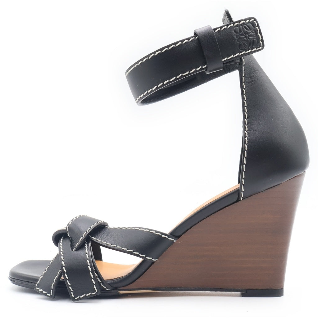 LOEWE(ロエベ) ゲート ウェッジ サンダル ブラック #37 レディース