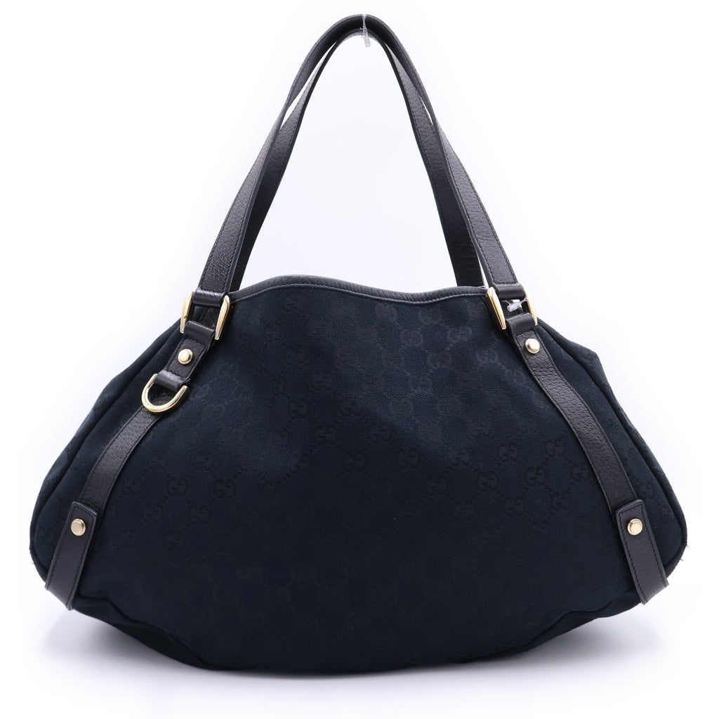 GUCCI(グッチ) GGキャンバス アビー キャンバス レザートートバッグ ショルダーバッグ 130736 ブラック130736 レディース
