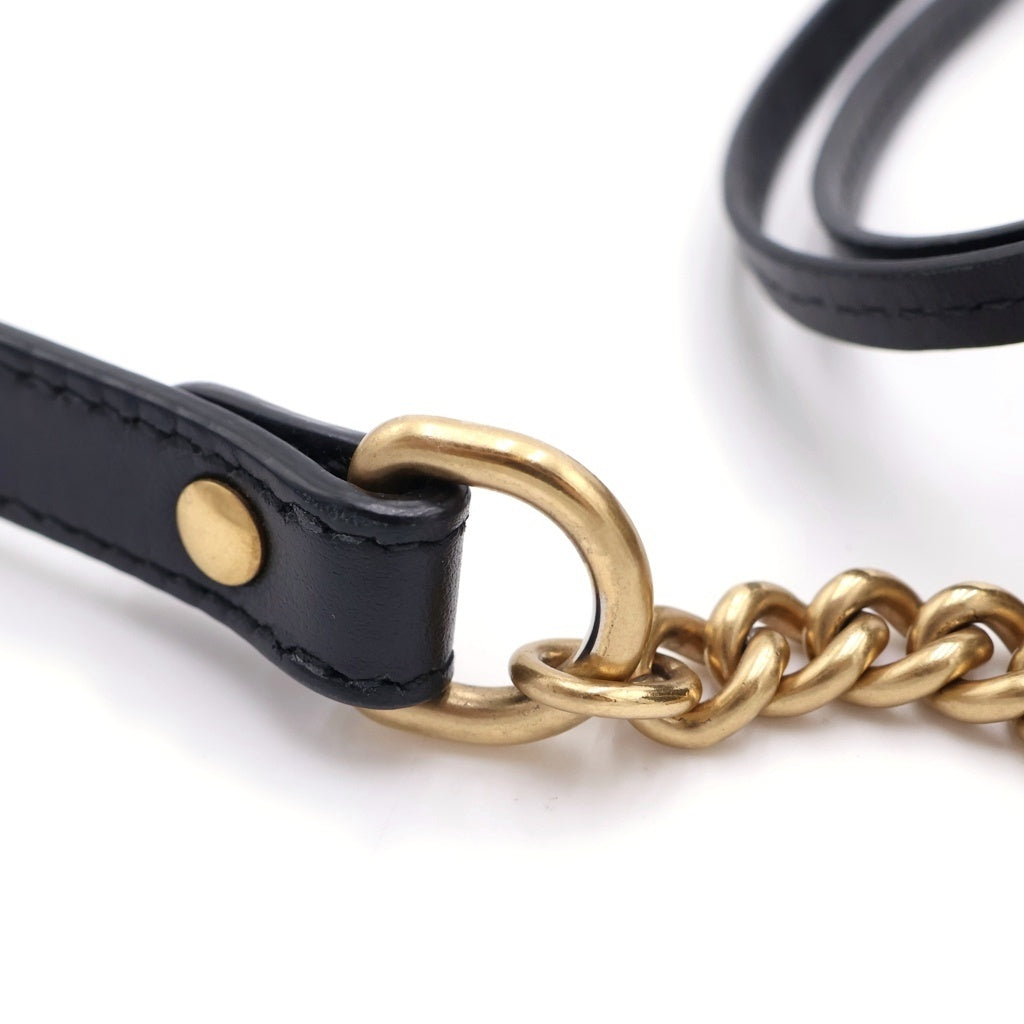 GUCCI(グッチ) GGマーモント キルティング レザー ゴールド金具 チェーンショルダーバッグ カメラバッグ 448065 ブラック レディース