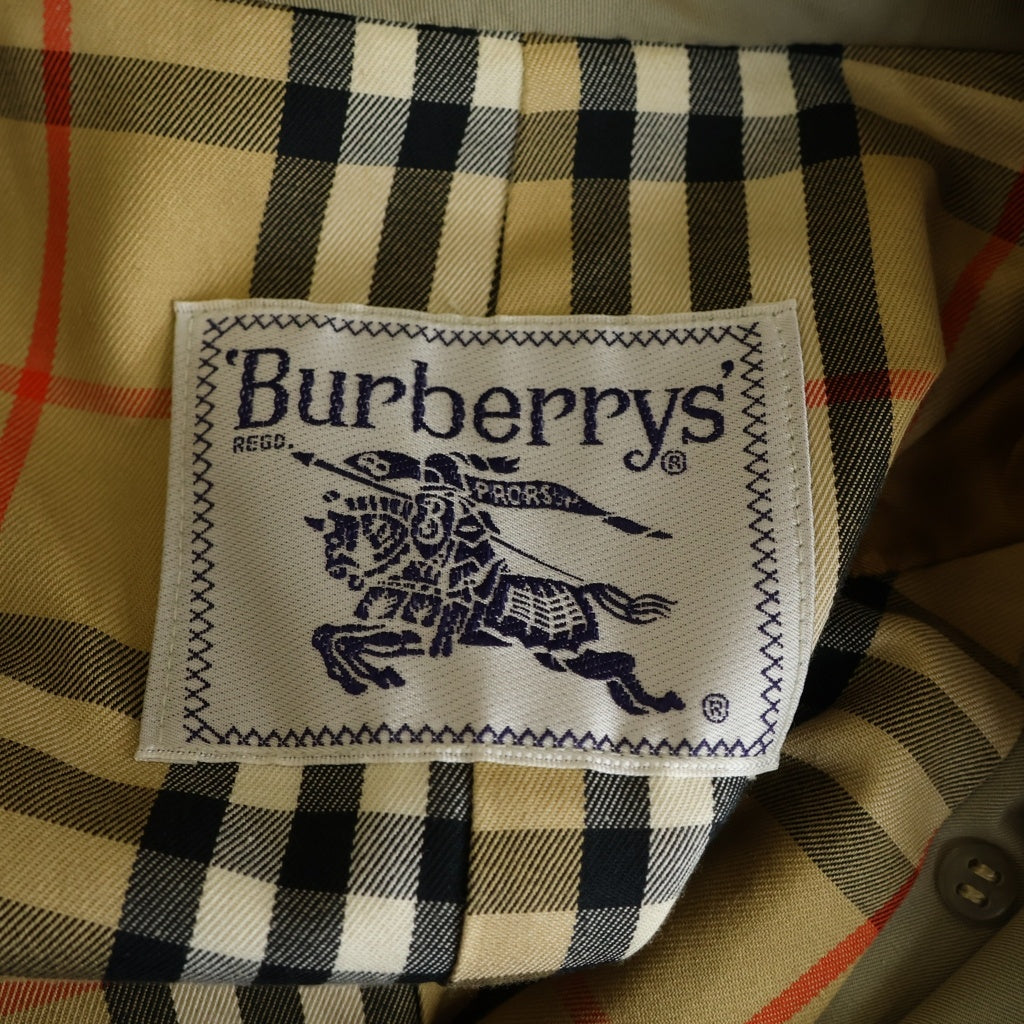 BURBERRY(バーバリー) 90s OLD 裏地ノヴァチェック トレンチコート コットン 白タグ 玉虫色 ベージュ 82-039-41 レディース