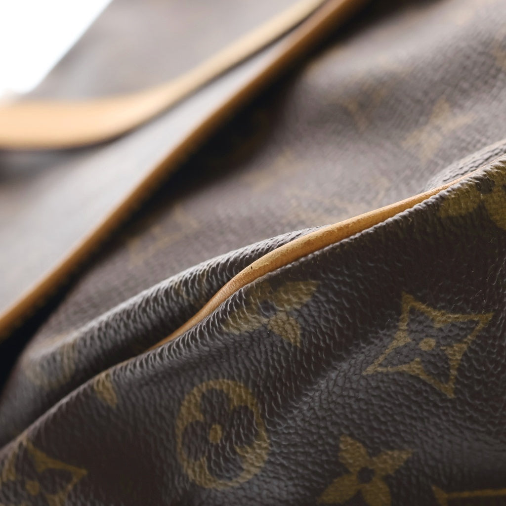 LOUIS VUITTON(ルイヴィトン) モノグラム ソミュール35 ショルダーバッグ ブラウン レザー×PVC M42254 ゴールド金具 レディース