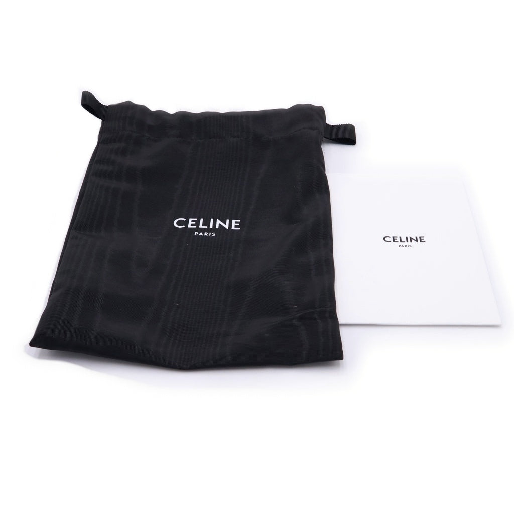 CELINE(セリーヌ) トリオンフ ラウンドファスナー ロングウォレット 長財布 カードケース ブラック PVCレザー ゴールド金具