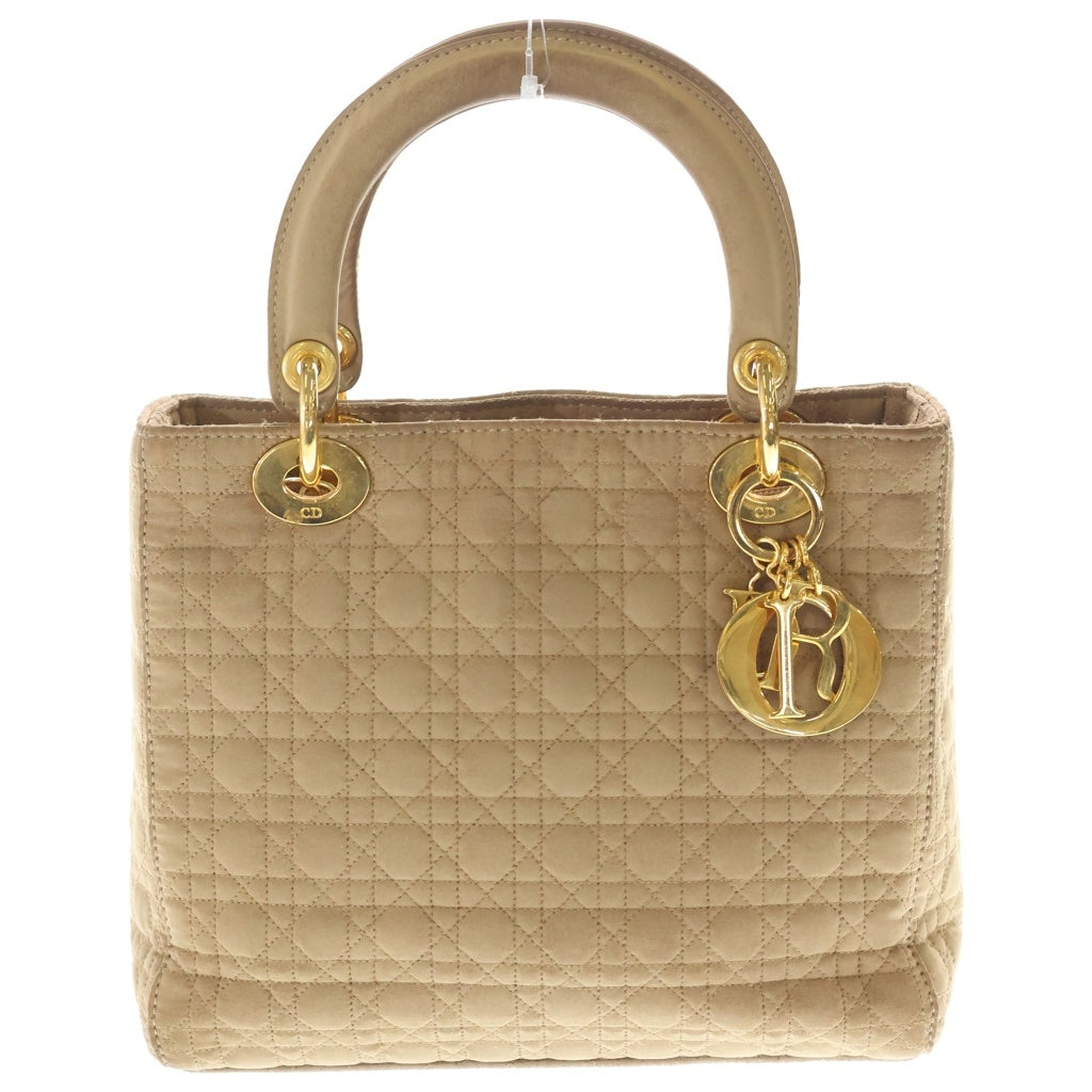 Christian Dior(クリスチャンディオール) カナージュ ハンドバッグ ナイロン ブラウンベージュ RU0010 ゴールド金具 レディース
