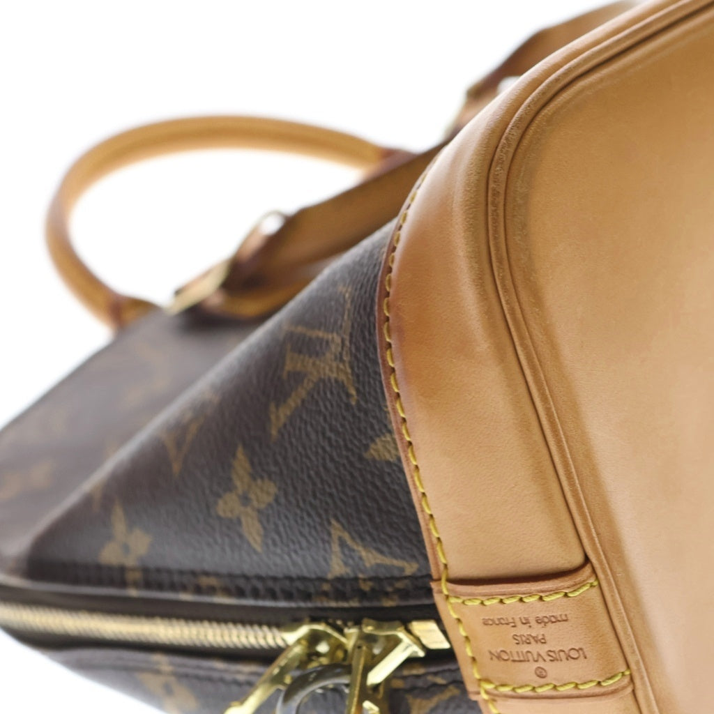 LOUIS VUITTON(ルイヴィトン) モノグラム アルマPM ハンドバッグ ブラウン レザー×PVC M53151 ゴールド金具 レディース