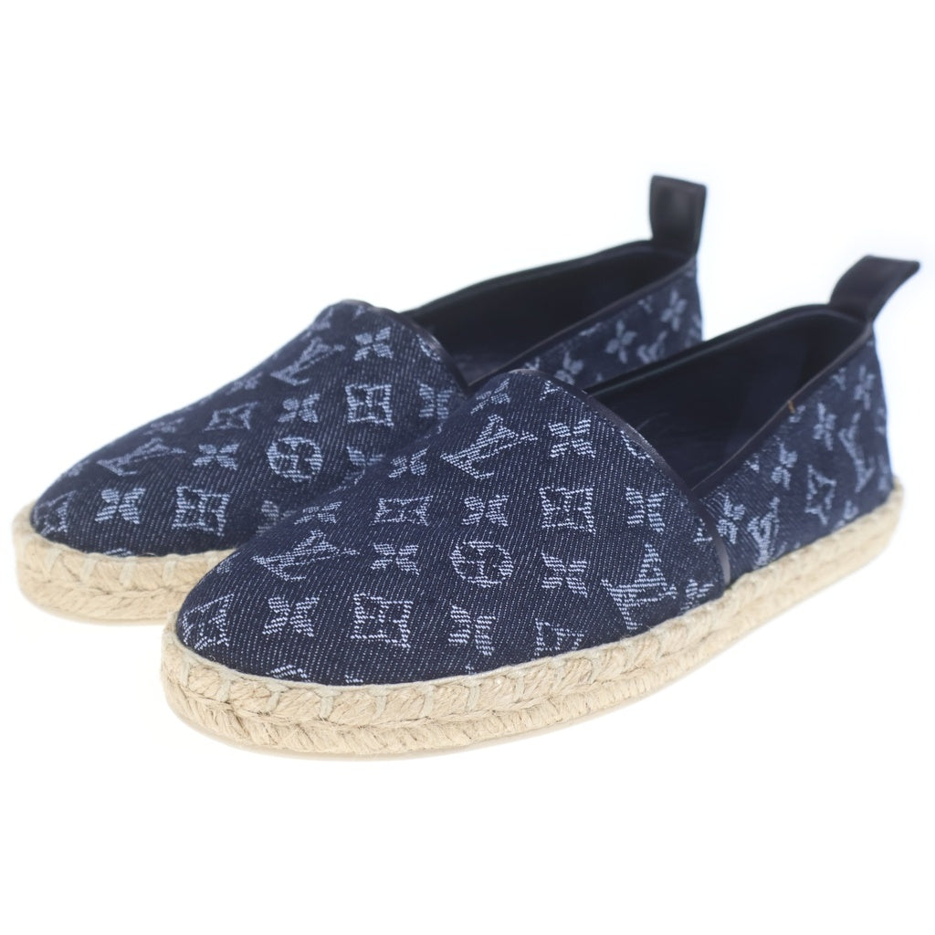 LOUIS VUITTON(ルイヴィトン) モノグラムデニム エスパドリーユ フラットシューズ デニム インディゴブルー #35 1/2 レディース