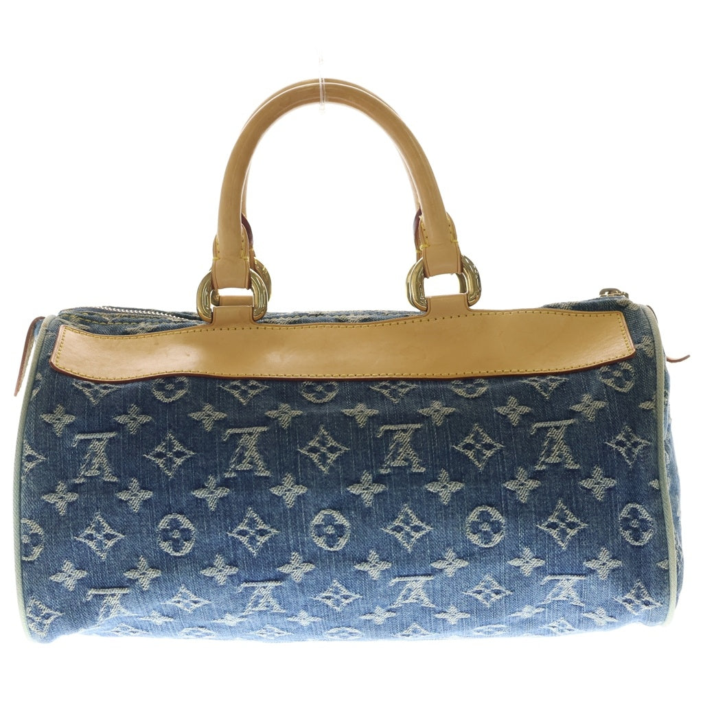 LOUIS VUITTON(ルイヴィトン) モノグラムデニム ネオスピーディ ハンドバッグ ボストンバッグ インディゴブルー×ブラウン レザー×デニム M95019 ゴールド金具 レディース