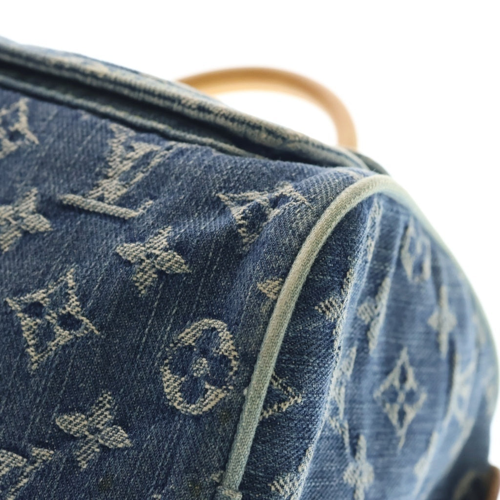 LOUIS VUITTON(ルイヴィトン) モノグラムデニム ネオスピーディ ハンドバッグ ボストンバッグ インディゴブルー×ブラウン レザー×デニム M95019 ゴールド金具 レディース