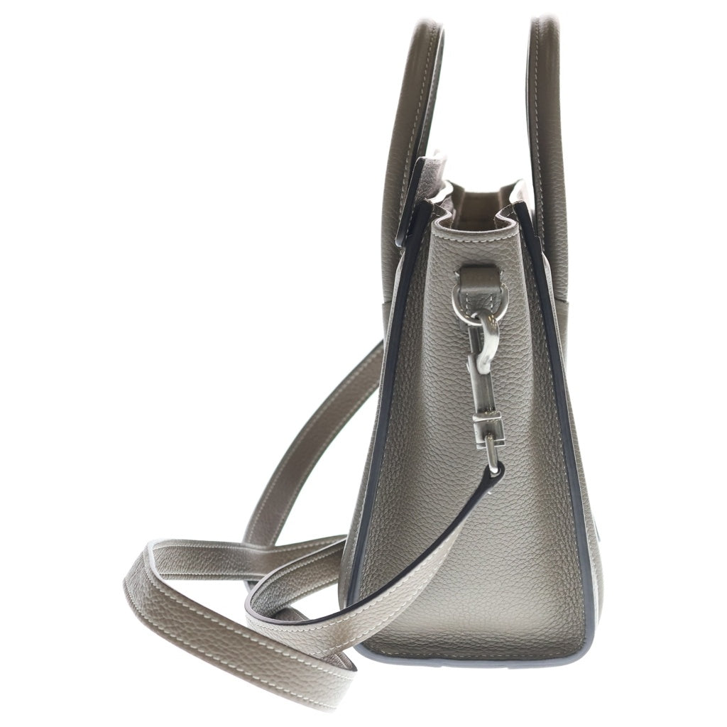 CELINE(セリーヌ) ラゲージ ナノ 2WAYバッグ ハンドバッグ ショルダーバッグ グレージュ レザー シルバー金具 レディース