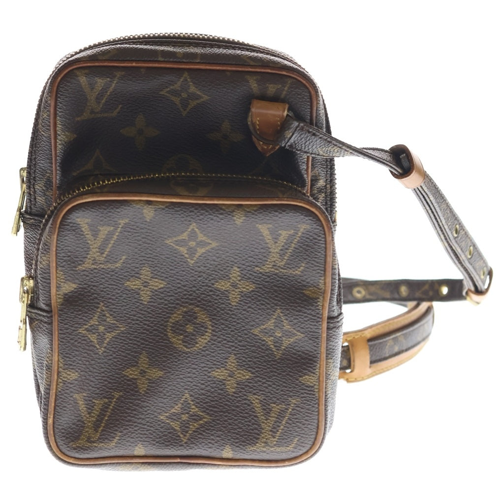 LOUIS VUITTON(ルイヴィトン) モノグラム ミニアマゾン ショルダーバッグ ミニバッグ ブラウン レザー×PVC M45238 ゴールド金具 レディース