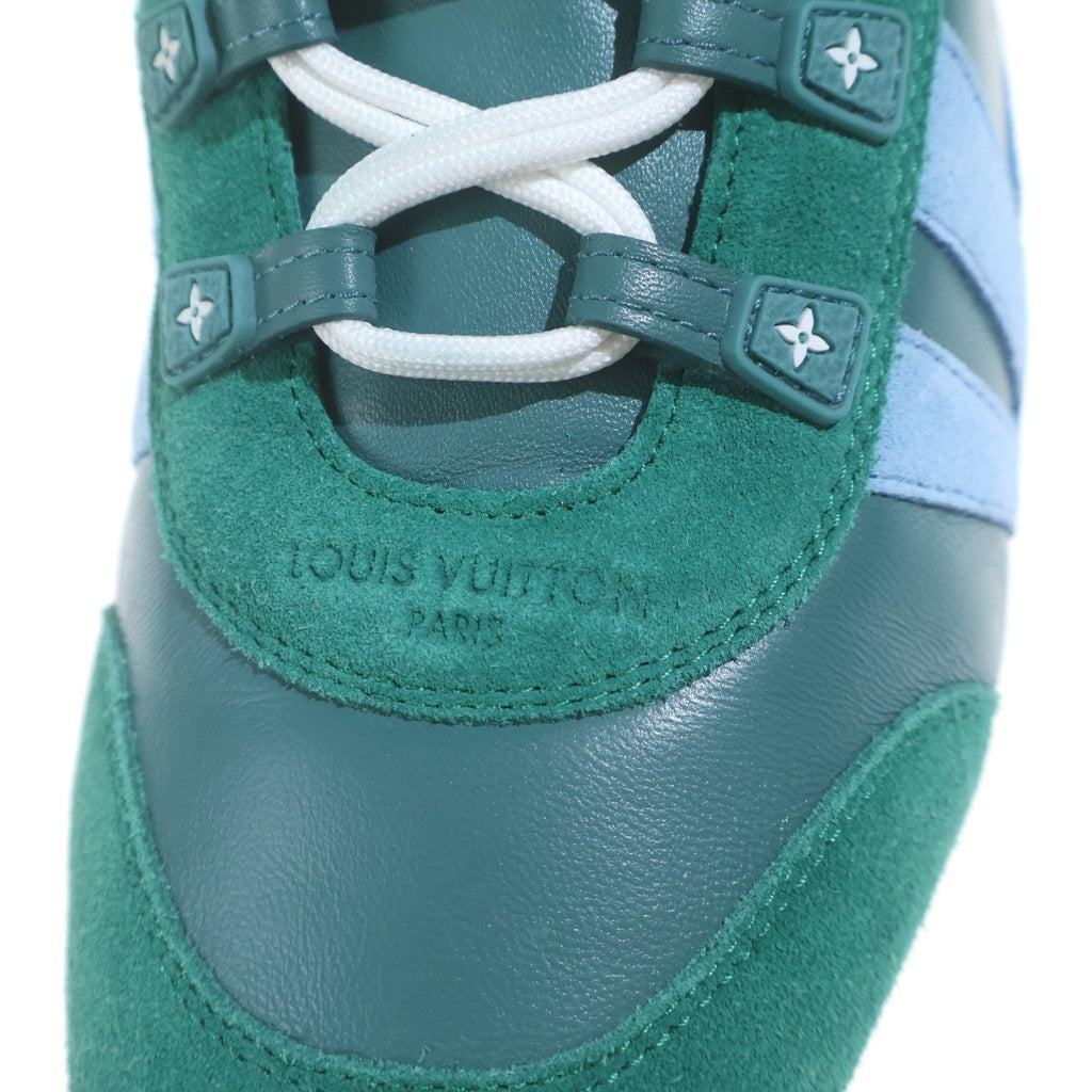 LOUIS VUITTON(ルイヴィトン) LV スニーカリーナ レザー レースアップ ローカットシューズ スニーカー グリーン レディース 1AHNDY