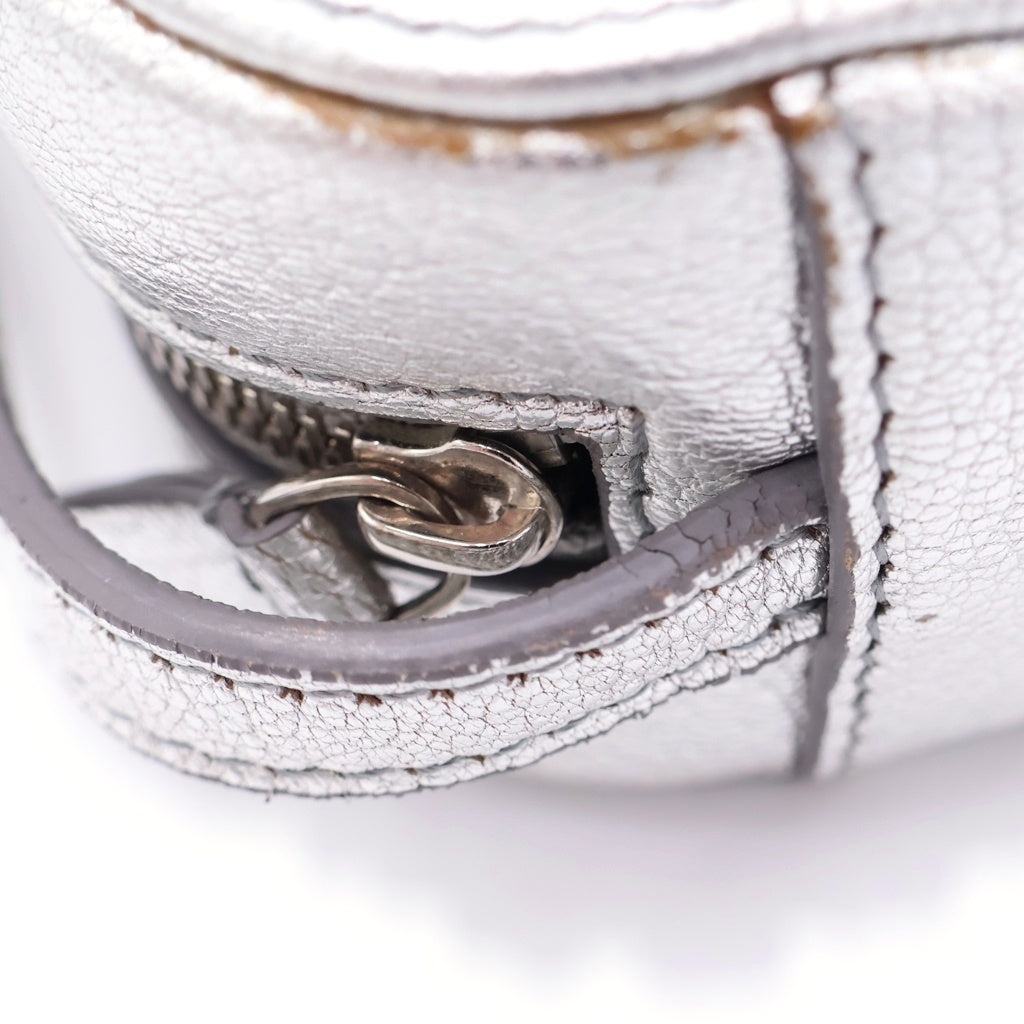 BALENCIAGA(バレンシアガ) エブリデイ メタリックレザー ショルダーバッグ シルバー 552372