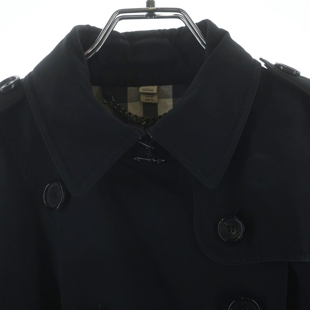 BURBERRY(バーバリー) 裏地ノバチェック柄 コットントレンチコート ブラック 3900545 レディース