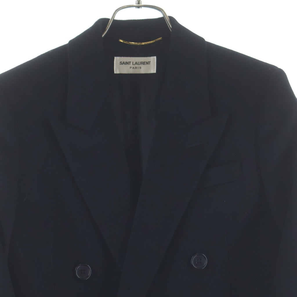 SAINT LAURENT PARIS(サンローランパリ) カシミヤ ダブルブレストジャケット ブラック 611054 レディース