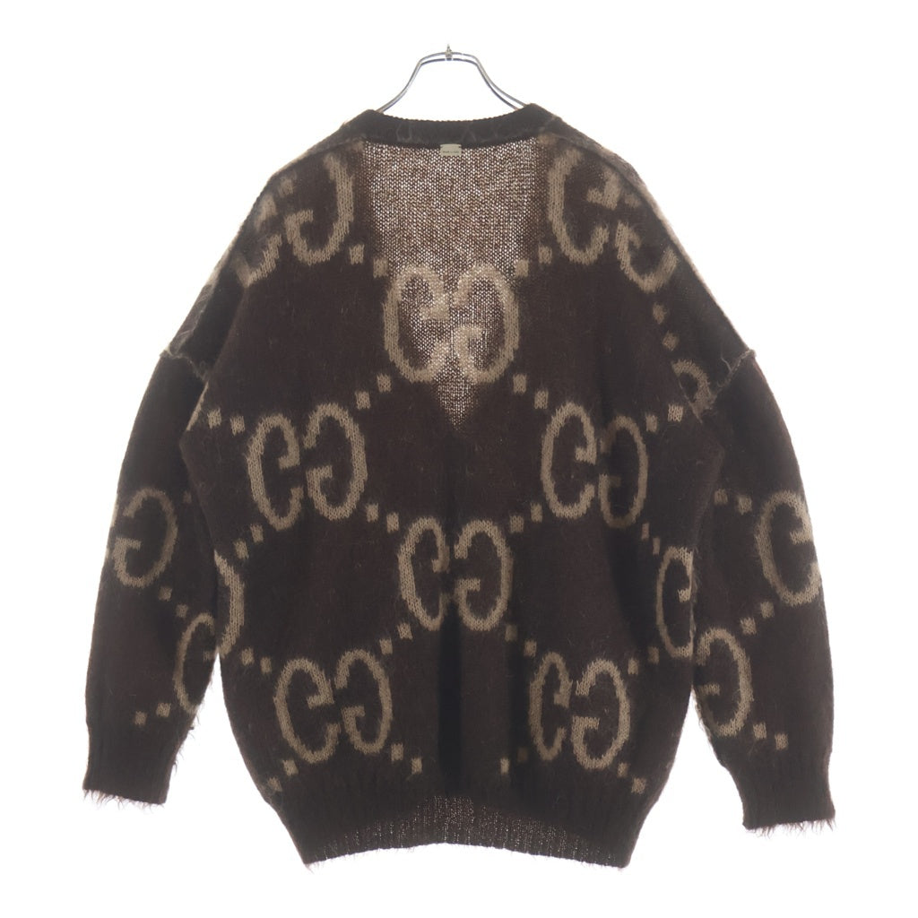 GUCCI(グッチ) リバーシブルGGモヘアカーディガン ブラウン 635160 レディース