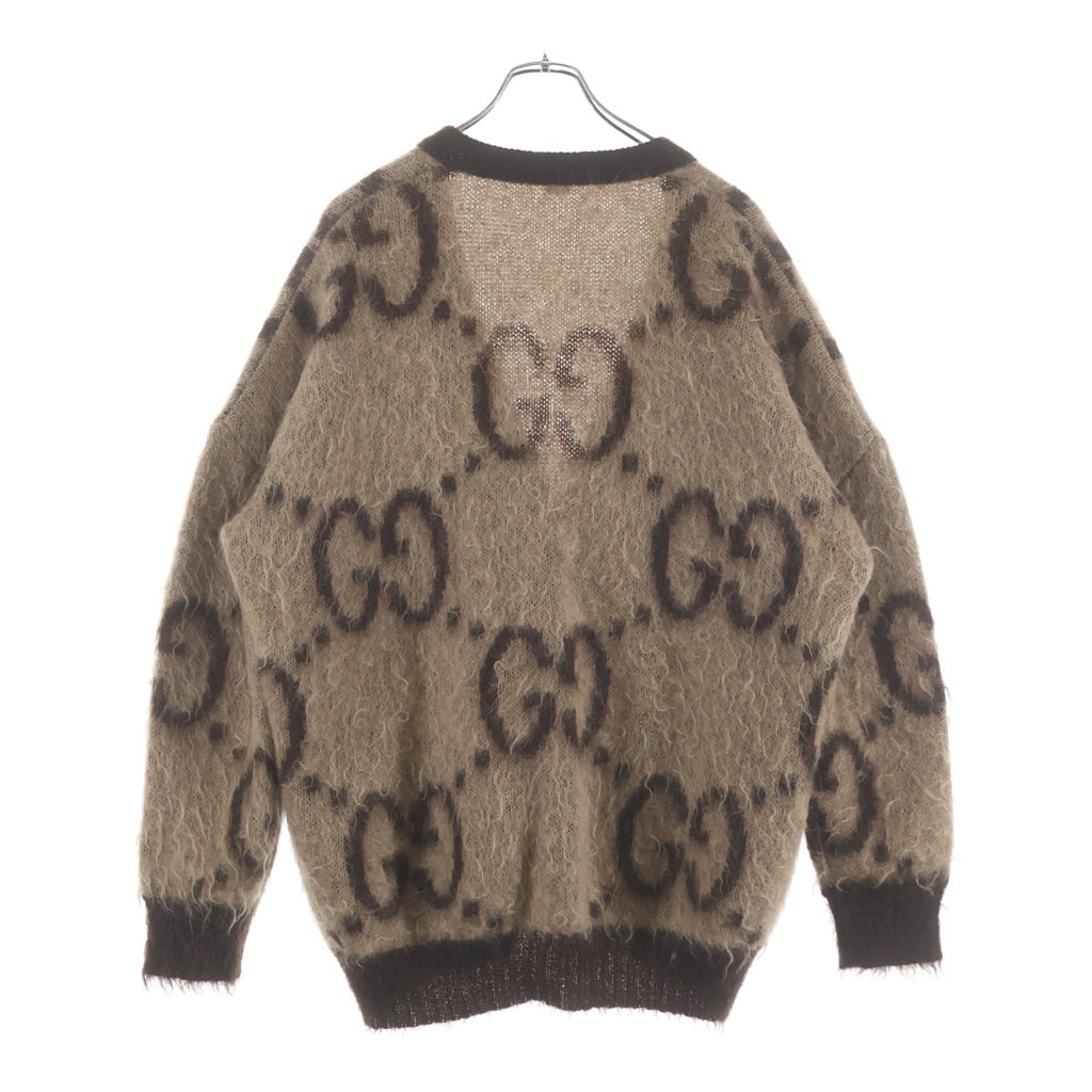 GUCCI(グッチ) リバーシブルGGモヘアカーディガン ブラウン 635160 レディース