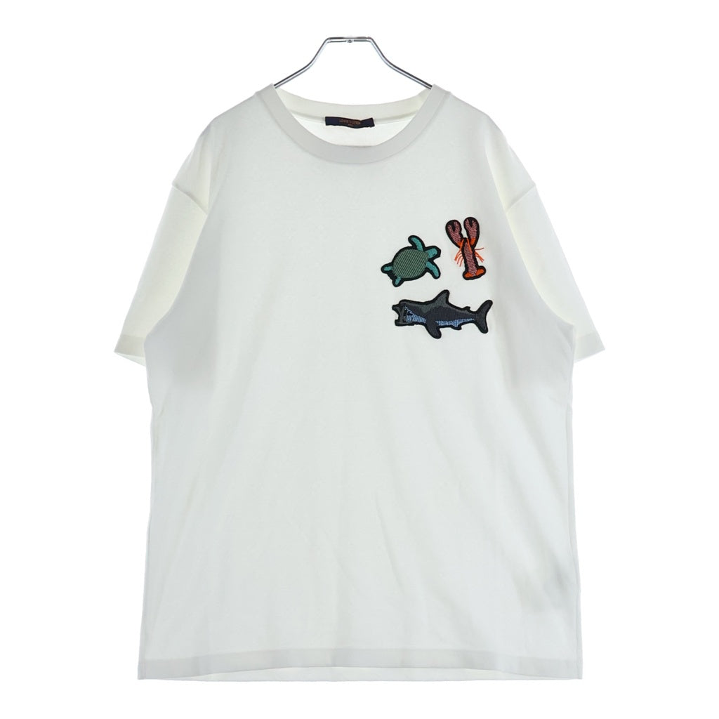 LOUIS VUITTON(ルイヴィトン) 21SS ビーズアニマル アンド モノグラム 半袖Tシャツ ホワイト RM211V DG1 レディース