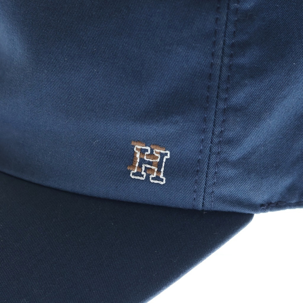 HERMES(エルメス) Hロゴ刺繍 ベースボールキャップ 帽子 ネイビー